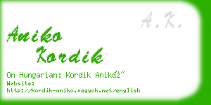 aniko kordik business card